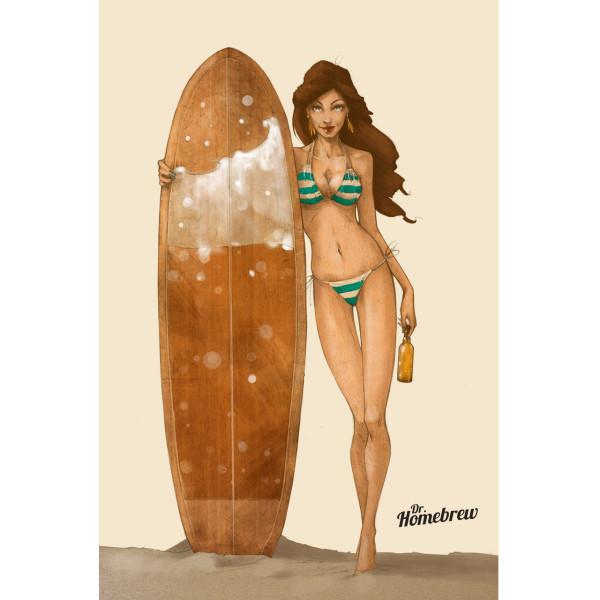 Dr. Homebrew surfer girl beer poster