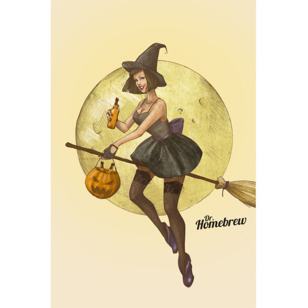 Dr. Homebrew Halloween Witch Beer Poster